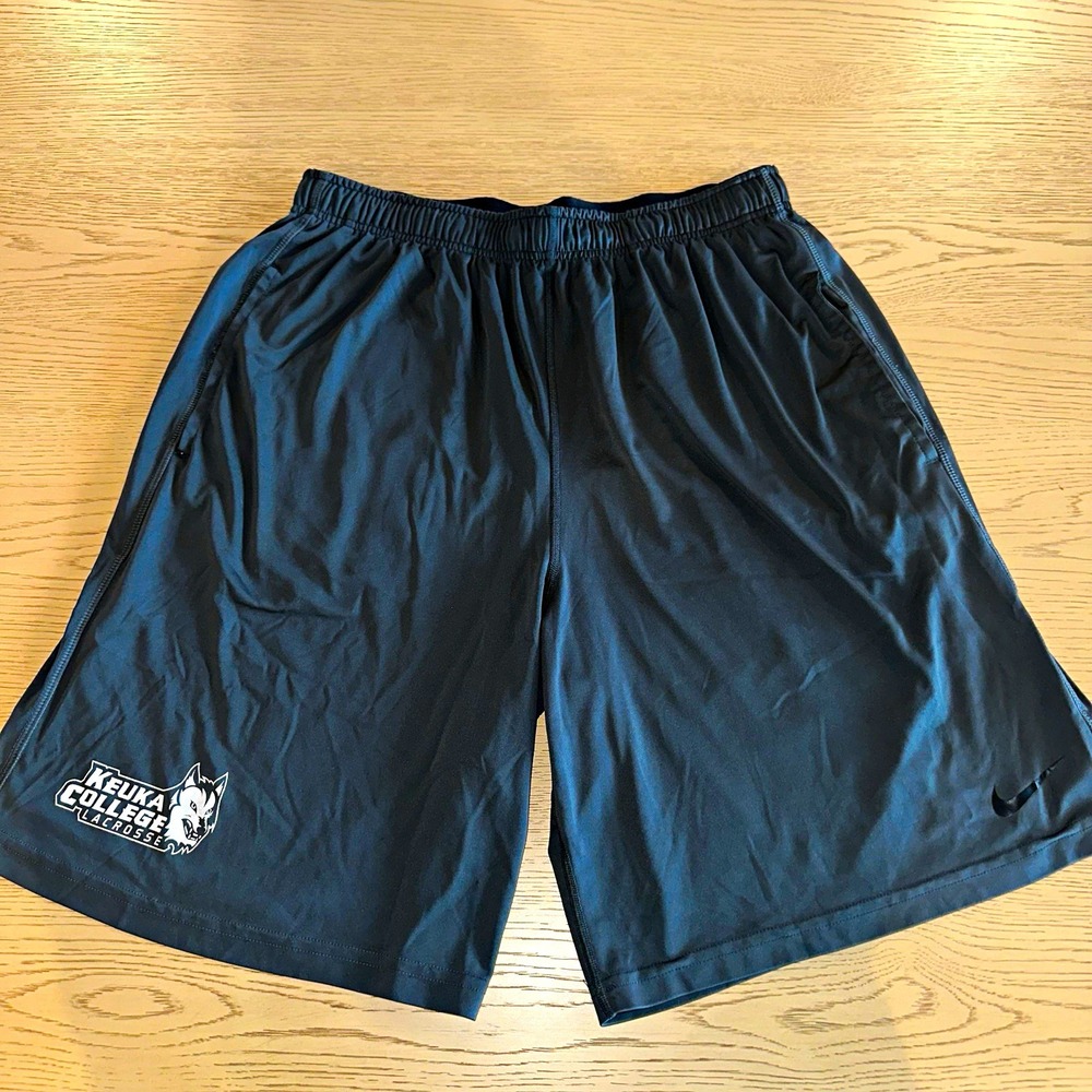 Nike Dri-FIT Keuka College Lacrosse Black Athletic Shorts XL